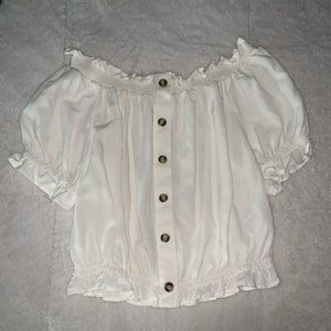 Off Shoulder Button Top
